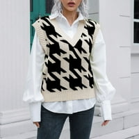 Dukseri za žene Trendy Moderna fit jakna Pulover V-izrez Pad pada džemper crna s