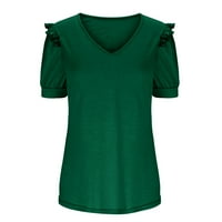 AWDENIO WOMENS Ljetni kratki rukav TURS TOPS LATE Flowy Majice u prodaji Modni ženski ljetni V-izrez