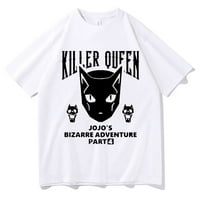 JhpkJanime Jojo's Bizarre Avanturu Killer Queen Print Thirt Majica Majica Manga Labavi majica Muškarci