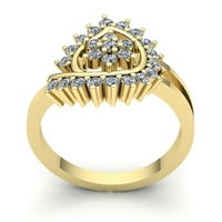 Prirodno 0,5ct okrugli rez Diamond Dame Dame Bridal Cvjetni angažman Fancy Ring Solid 18K ruža, bijela