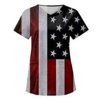 Booker Womens Ljetni vrhovi Dan neovisnosti Štampana njega V izrez majica
