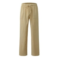 Capri pantalone za žene casual solidbo boje labavi džepovi elastične kaiševe pantalone duge pantalone