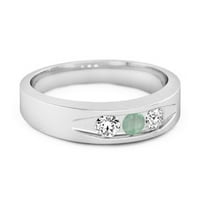 Culvert prsten sterling srebro 0. CT smaragdni ženski vjenčani prsten