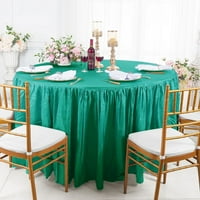 Vjenčanje posteljina Inc. 72 W 30 H okrugli ruffled opremljeni zdrobljeni crinkle taffeta stolnjak stol