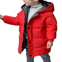 Odljetna odjeća sa kapuljačom za djevojke za djevojke debela zimska jakna za zimu tople dugi rukav niz