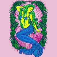 Pjesma sirena, neonska crnka Djevojke Pink Graphic Tee - Dizajn ljudi XS