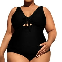 Ženska materinskom kupaćem kostimu Crna rebrasta prednja luka Fitness Sportski grudnjaci Kupaći kupaći