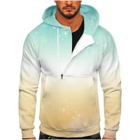 Muški hoodie wtrendy gradijentni pulover džemper stilski prednji polu-zip dukserice pad i zimske tanke