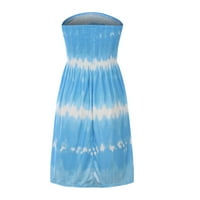 Daqian Plus Veličine haljine za žene ženske boemske haljine s kratkim rukavima cvjetna haljina za print ženske plus veličina haljina za čišćenje plave 6