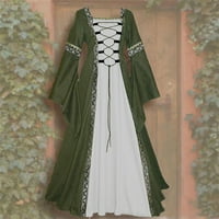 Ženska srednjovjekovna haljina, ženski modni dugi rukavi Halloweeen Srednjovjekovne haljine Dužina poda