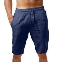 ERYAO posteljine kratke hlače za muškarce, muški pamučni posteljina kratke hlače Ležerne prilike Stretch struk Capri Yoga kratke hlače Aktivni trenerke za plažu plaža, muške kratke hlače plus veličina