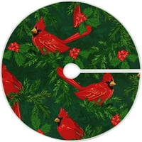 Crvena kardinalna ptica Xmas Božićna stabla suknja za štand za odmor za odmor za zabavu u zatvorenom