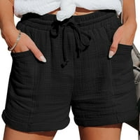 Žene Casual Hotsas Elasit struk Ležerne hlače Struk Izvodni džepovi Komfy elastične ljetne kratke hlače,