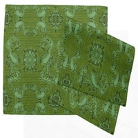 Soimoi Zelena pamučna proizvodna tkanina od pamuka Geometrijska i Paisley Damask Tkanina za ispis sa