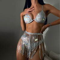 Giligiliso Womens Bikinis kupaći kostimi Dame Tankini Split kupaći kostimi Tassel Sequin kupaći kostimi