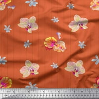 Soimoi pamučna kambrička tkanina pruga, divljim kruhom i orhidejem cvjetnim tiskanim tkaninom sa širokim