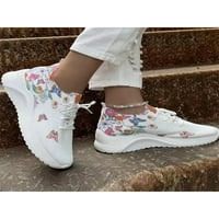 Leuncero Womens Athletic Cipele Platform hodanje cipela za klizanje tenisice cvjetni print Neklizajući