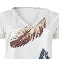 Sexy Dance dame bluza čipkasti majica majica kratki rukav vrhovi modne majice za tešku majicu 7 xl