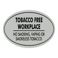 Ovalni duvan bez radnog mjesta Ne pušenje znak - veliki 3,6x9
