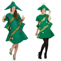 Roditeljska djeca Cosplay kostim slatka božićna haljina u obliku kratkih rukava za odrasle djeca zelena