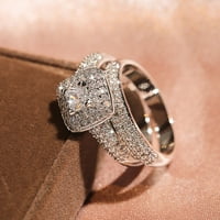 Wiueurtly prstenovi za set tinejdžera Par Princess Square Diamond set prstena modni angažman vjenčanje