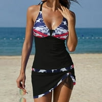 Ženski kupaći kupaći kostimi Normalni jastučić visokih struka Žene kupanje odijela Tankinis crni xxxl
