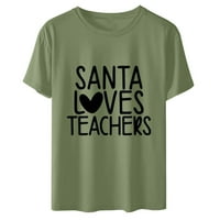 Majica za bijelu učitelju Žene Okrugli vrat Pismo Grafički vrhovi Casual majica kratkih rukava Summer