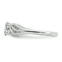 Sterling srebrni bijeli Topaz Veličina prstena za prsten 6. BIRTSTONI April Gemstone Fini nakit za žene