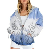Fartey puni zip hoodie žene predimenzionirane jakna s dugim rukavima s džepovima sa džepovima Trendi