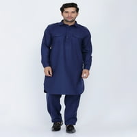 Muški indijski pakistansko bollywood dizajner pamučni posteljina pathani odijelo salwar set