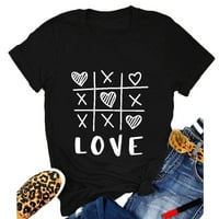 Ženski zaljubljeni za Valentinovo Heart Love Print TEE kratki rukav za majicu