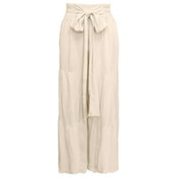 Eashery Womens Capri pantalone casual hlače casual visokih struka elastične struke duge ravne hlače