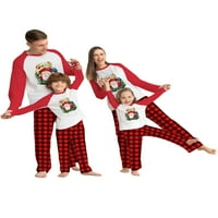 Glookwis Muška djeca s dugim rukavima za spavanje s dugim rukavima Porodična pidžama Set Xmas PJS Loungewear