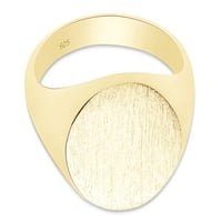 Okrugli oblik 14k žuti pozlaćeni prsten srebrnog srebrnog singuna, veličina prstena 7