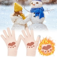 PJTEWAWE Zimska sportska oprema Zimske ženske rukavice slatka crtana medvjeda studentska vunena pletena
