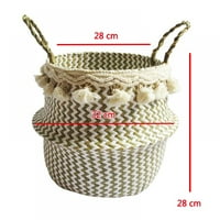 Bijela rešetka Shell Tassel Seagrass Basket Collection Podeljak za odlaganje rublja