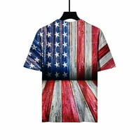 Ljetne majice za ženske majice s kratkim rukavima Labavi povremeni tunika TEE američka zastava Patriotski