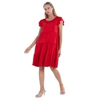 Ženska ljetna haljina rukav rukavac rukav ruff ruffless mini haljina čvrsto labava kratka puna boja
