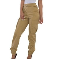 Slabene štedne gaće za žene visoke stručne ležerne hlače Žene labave gumbi u boji elastične struke Udobne