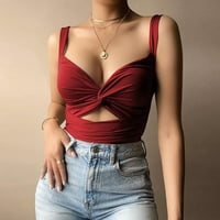 Amtdh Ženske vrhove Teen Girls Ljetna bluza Cisterna za ženske vrhove za žene Seksi tanki cami bez rukava