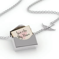 Ogrlica s bloketom Vi ste moja osobina zaljubljena za Valentinovo u srebrnoj koverti Neonblond