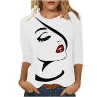 Ženska padavina Spring Lice Bluza Bluza Osnovni elegantni tunički majica za krajeve Bijela m