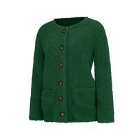 Bigersell zimski jakne za žene zimske dugine dugih rukava džepovi tople fliske jakne Otvoreni prednji