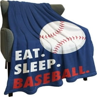 Nosbei Sports Fleece pokrivač jesti spavanje bejzbol mornarsko plavo lagano nejasno ugodno meko toplo