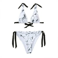 Lastsoso Ženski tropski printski kupaći kostim up up bow bikini Top dva trokuta bikini set opremljena