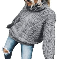 WRCNOTE Dame pletene džempere visoki vrat džemper s dugim rukavima vrhovi praznični praznični pulover