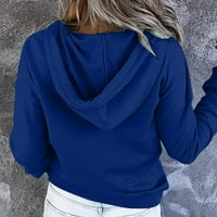 Fjofpr Ženo milosne rubne rubne duge za žene za žene dugih rukava Solid u boji pulover casual obične