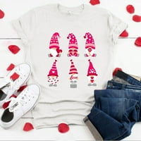 Prodaja košulja za Valentinovo za žene Valentine Cute ELF grafički tisak vrhova Crewneck Pulover parovi