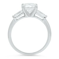 2. CT okrugli rezan originalni kultivirani dijamant VS1-VS I-J 14K bijelo zlato Tro-kamena Obećaj Vjenčanje