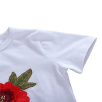 Sudnica Toddler Baby Girl Denim suknje Set majica kratkih rukava Top elastični struk a-line rufffle